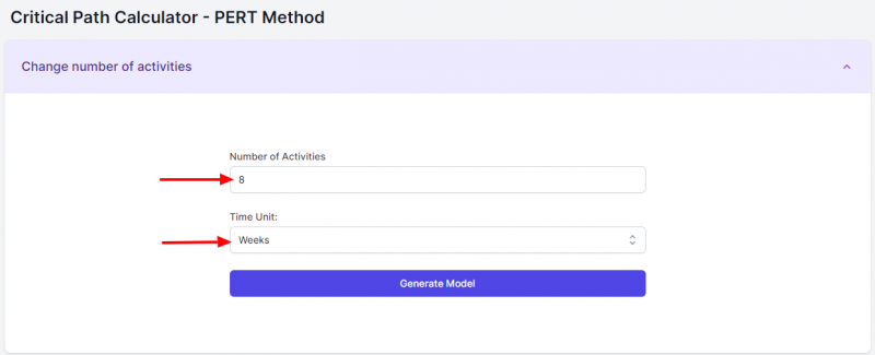 pert calculator online