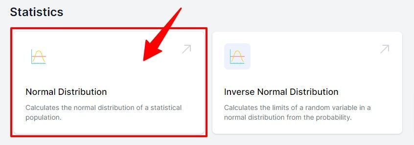normal distribution calculator