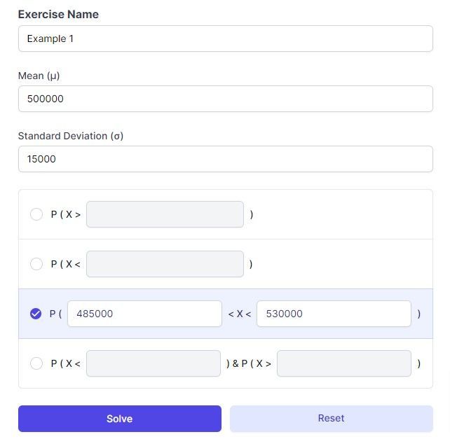 standard normal distribution calculator